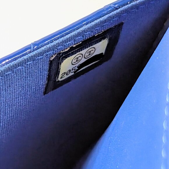Chanel Bright Blue Boy Patent Leather Wallet On Chain (WOC) - Picture 11 of 16
